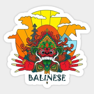 Rangda Bali Colorful Sticker